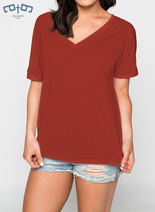Relaxed Jersey S/S V-Neck Tee